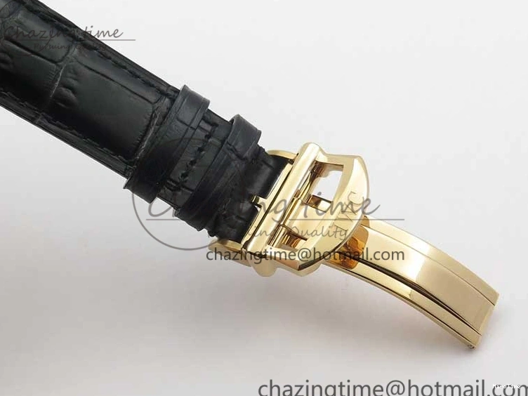 MIROTIME 0106 Portofino Chrono RG ZF 1:1 Best Edition Blue Dial Gold Markers on Black Leather Strap A FlexibleFit 7112